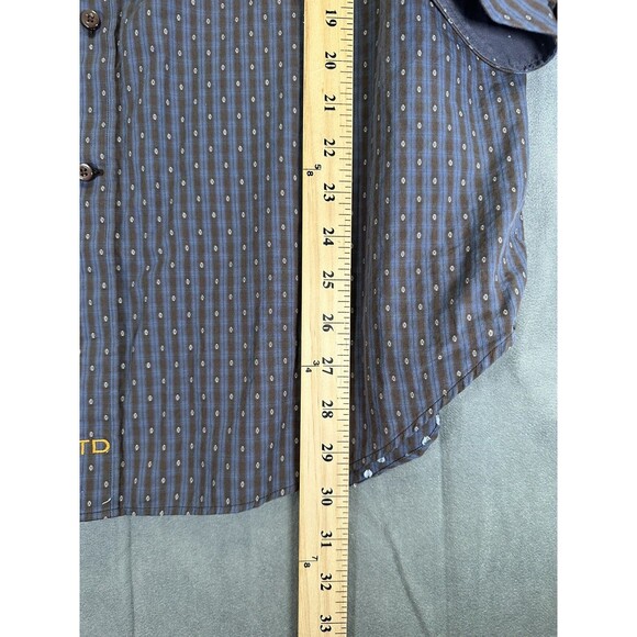 Thomas Dean Button Up Dress Shirt Mens Large Multicolor Gray Long Sleeve - Picture 6 of 7